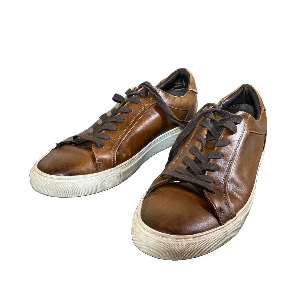 Vitorio Russo Classic Men's Sneakers 10 M Leather Caramel Brown Newton Model